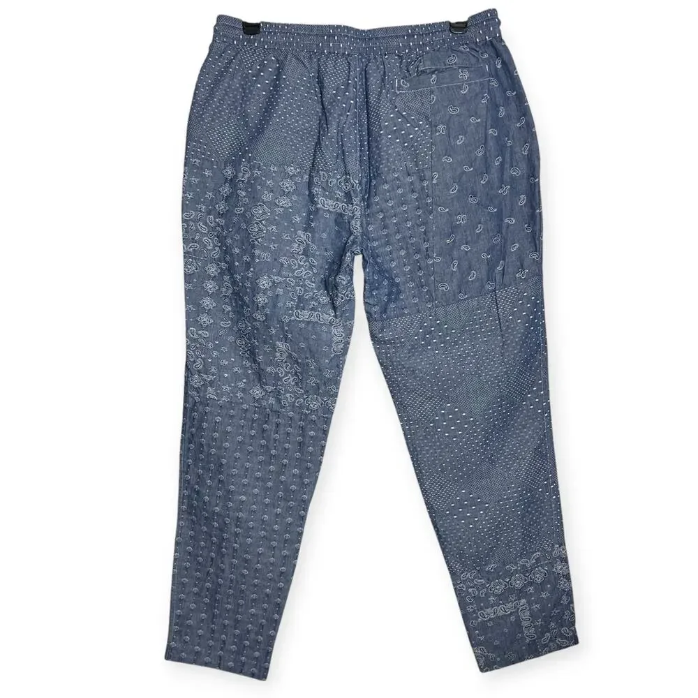 Kith Japanese Patchwork Jacquard Stryker Pant SIZE XL Light Indigo 2022 NWOT